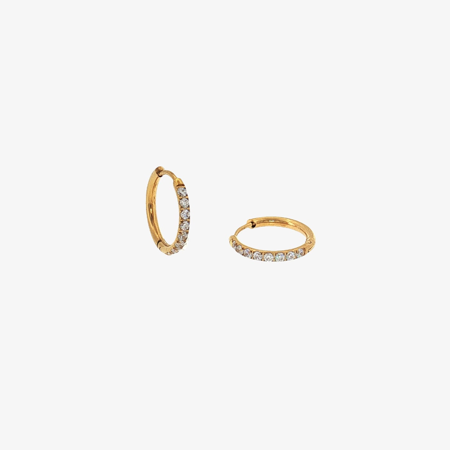 Round Stones Hoop - 12mm — stainless steel earrings with stone detail | LAFENY
