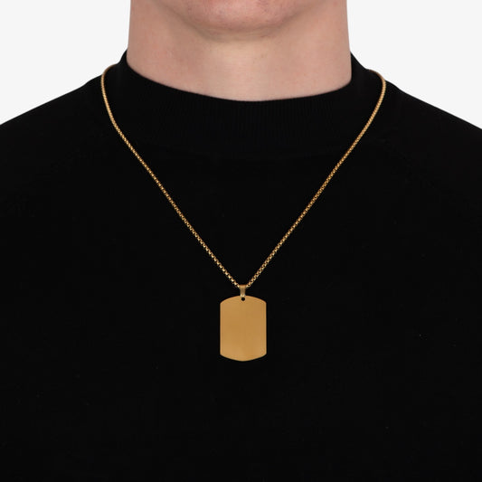 Engravable Dog Tag Chain - 27mm — diamantgraviert — stainless steel necklace | LAFENY