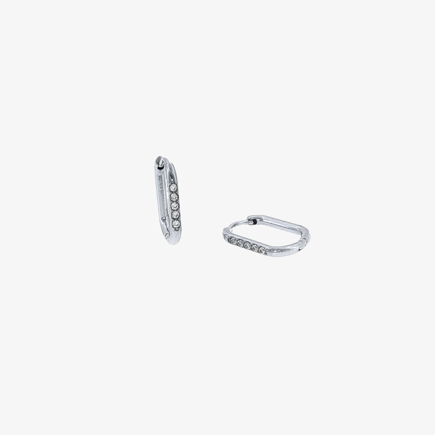 Rectangular Stones Hoop - 12.5mm
