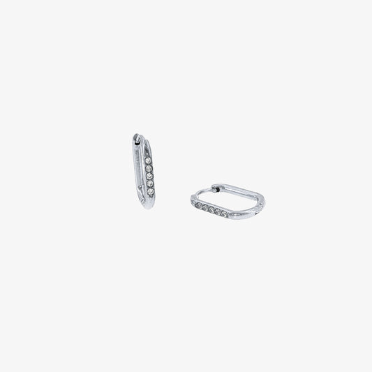 Rectangular Stones Hoop - 12.5mm