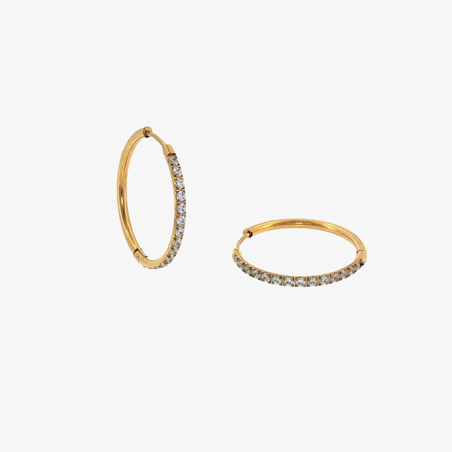 Round Stones Hoop - 20mm — stainless steel earrings with stone detail | LAFENY