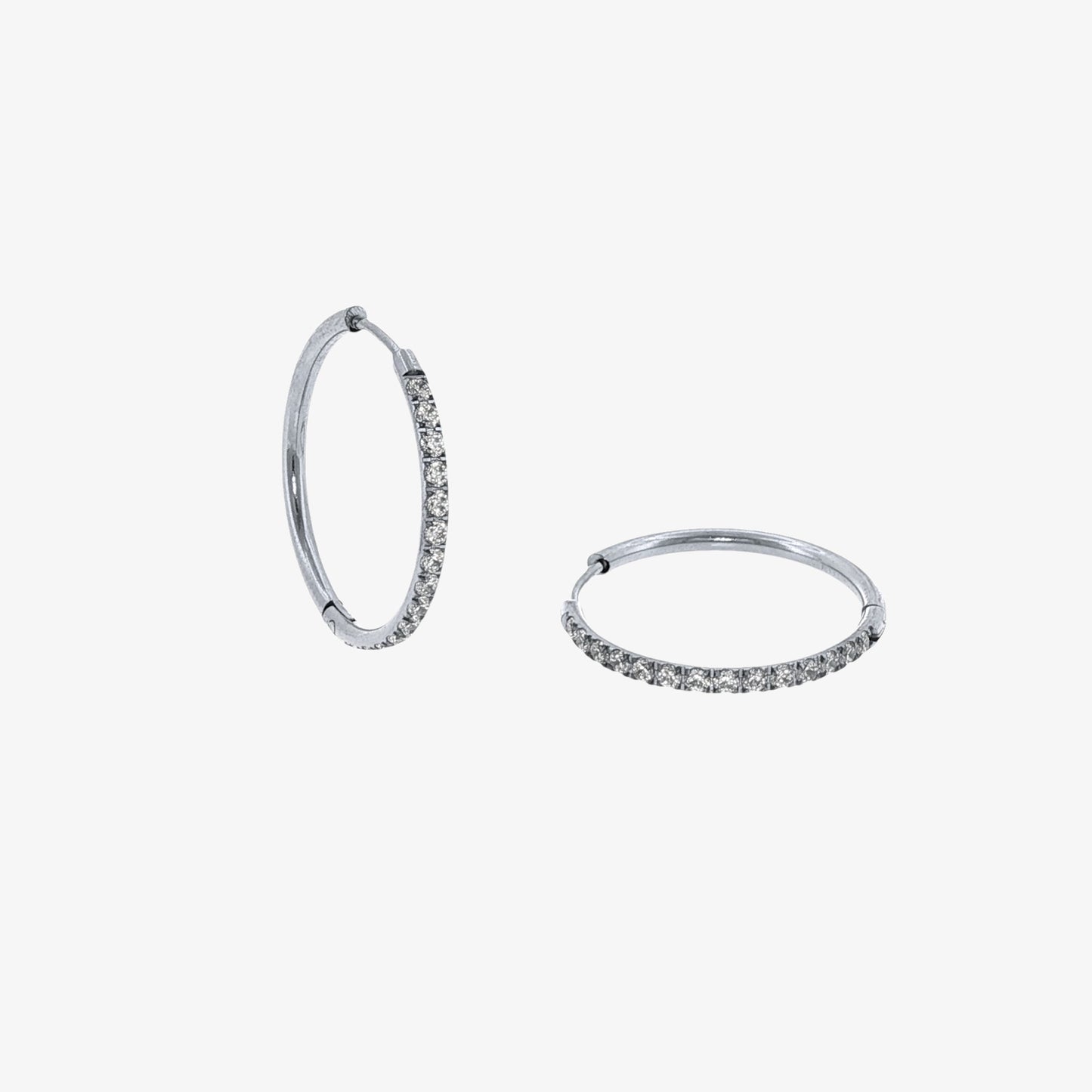Round Stones Hoop - 20mm — stainless steel womens earrings | LAFENY