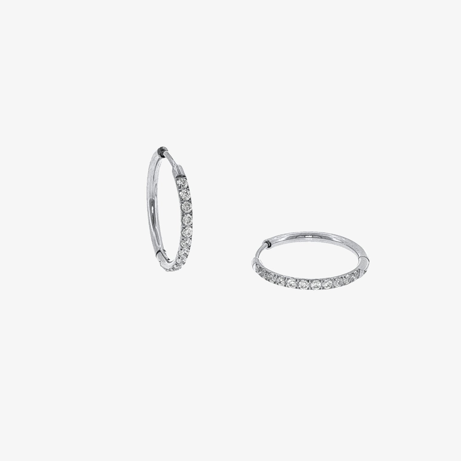 Round Stones Hoop - 16mm — stainless steel womens earrings | LAFENY