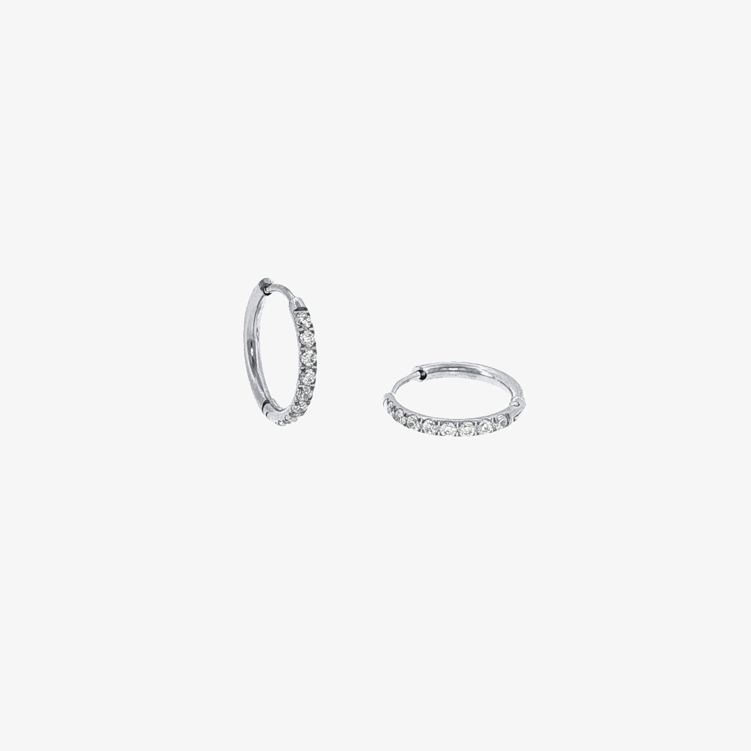 Round Stones Hoop - 12mm — stainless steel womens earrings | LAFENY