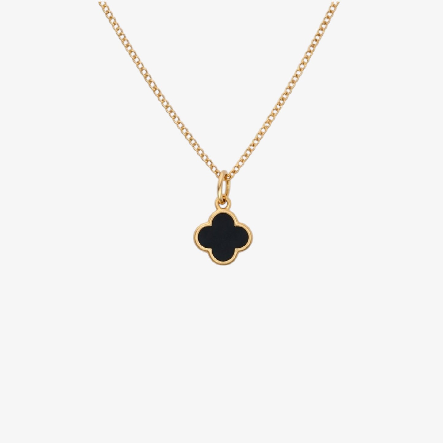 Black Single Clover Necklace — waterproof stainless steel necklace | LAFENY