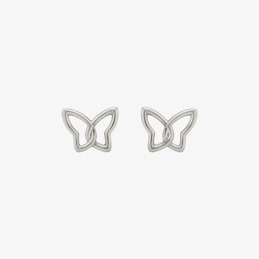 Butterfly Stud Earrings Silver — waterproof stainless steel womens earrings | LAFENY
