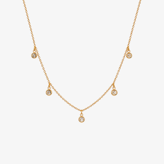 Crystal Drop Necklace Gold — waterproof stainless steel womens necklace | LAFENY
