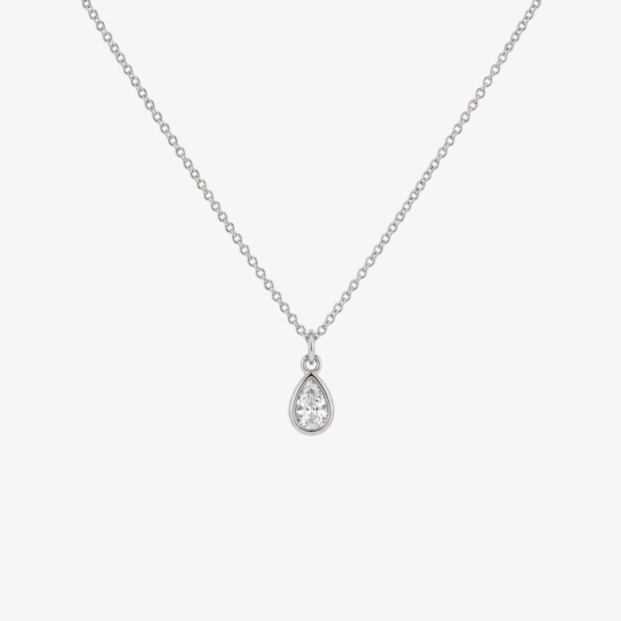Diamond Drop Necklace Silver — waterproof stainless steel womens necklace | LAFENY