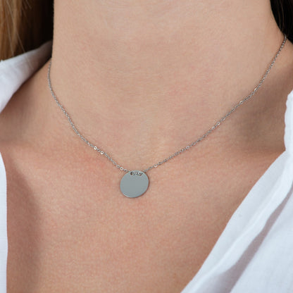 Engravable Circle Necklace - 14mm — engravable stainless steel necklace | LAFENY
