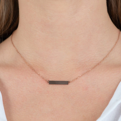 Engravable Bar Necklace 22mm — tarnish-free stainless steel necklace | LAFENY