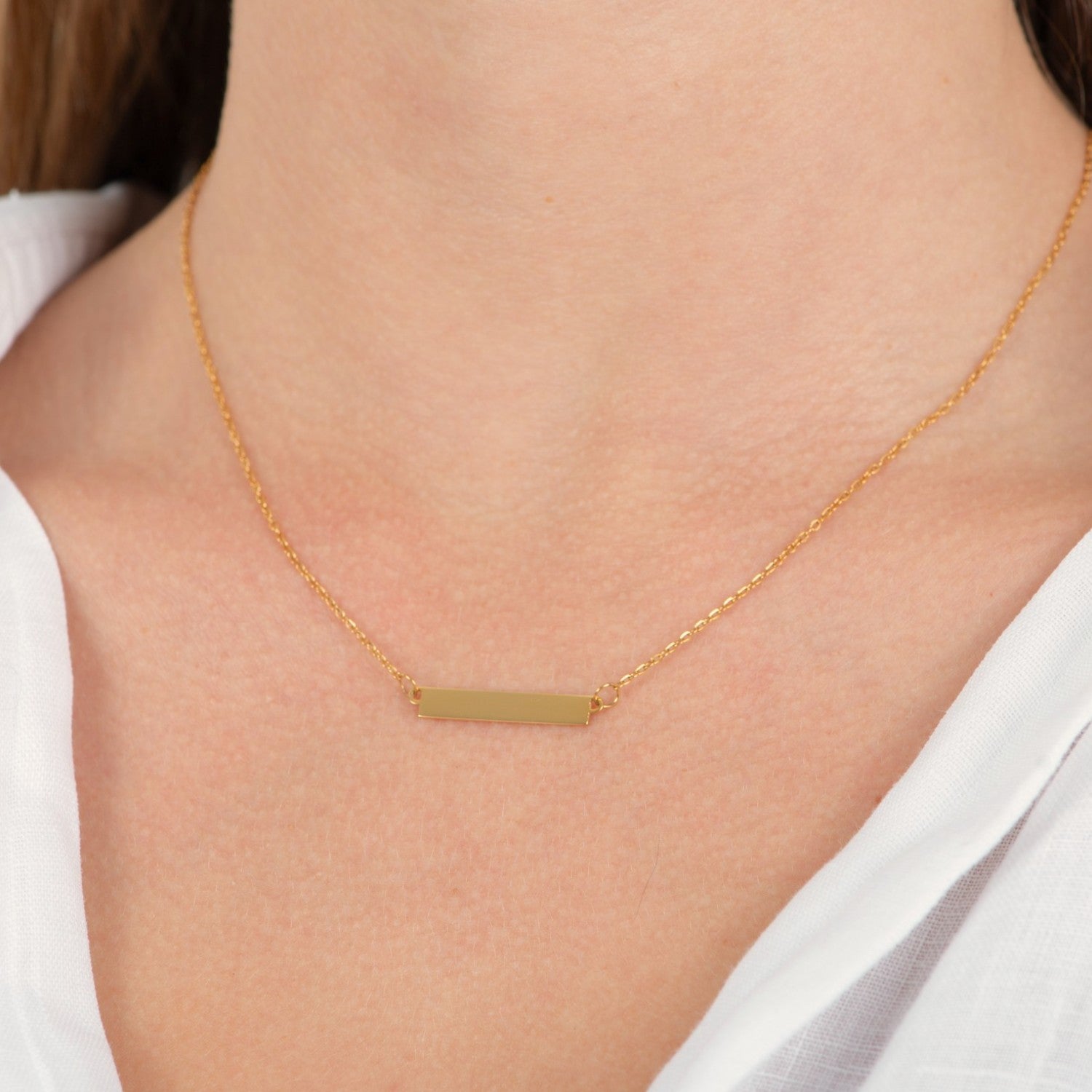 Engravable Bar Necklace 22mm — diamantgraviert — stainless steel necklace | LAFENY
