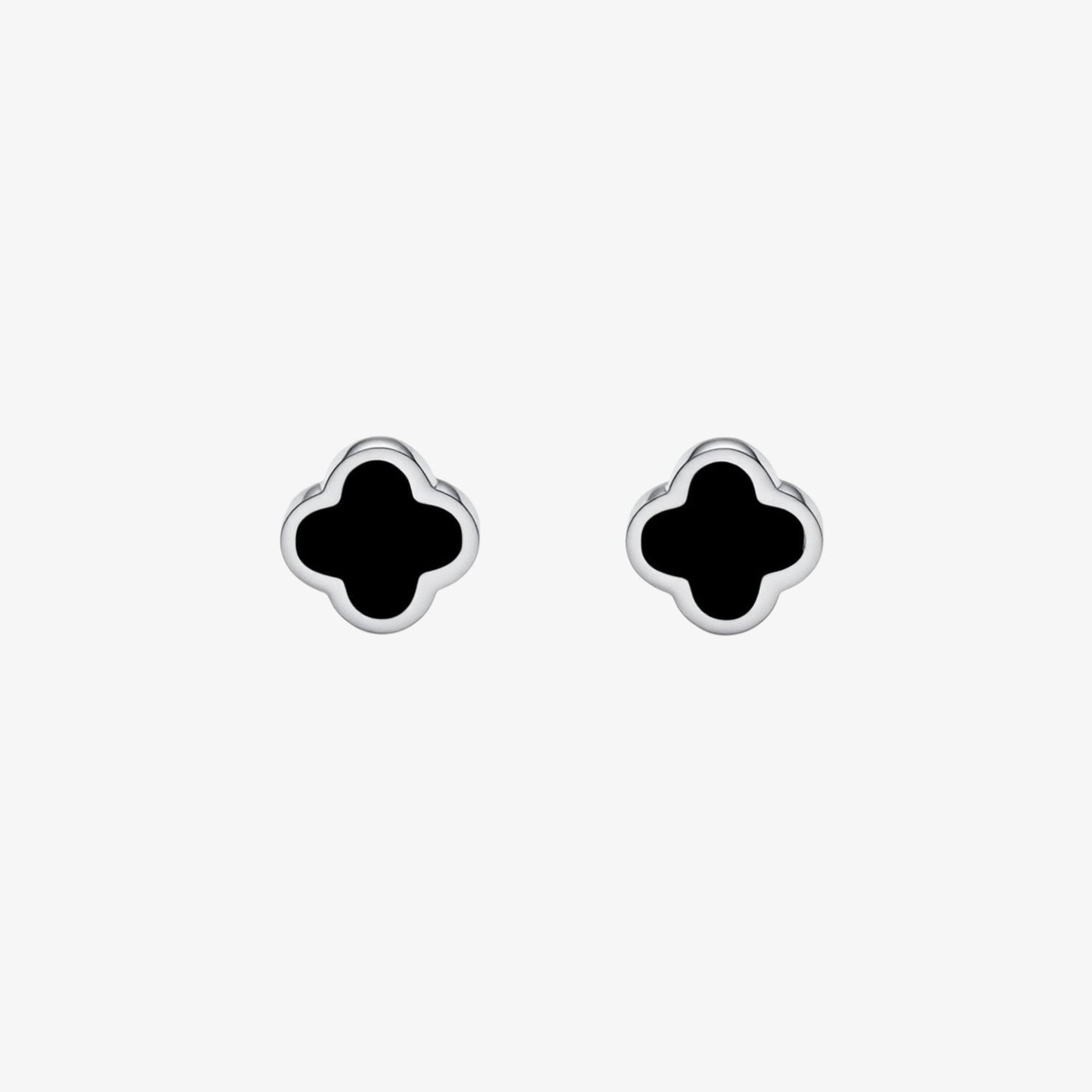 Clover Earring - Black Stone — stainless steel womens earrings | LAFENY