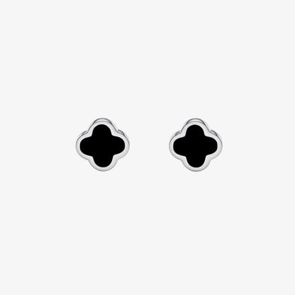 Clover Earring - Black Stone — stainless steel womens earrings | LAFENY