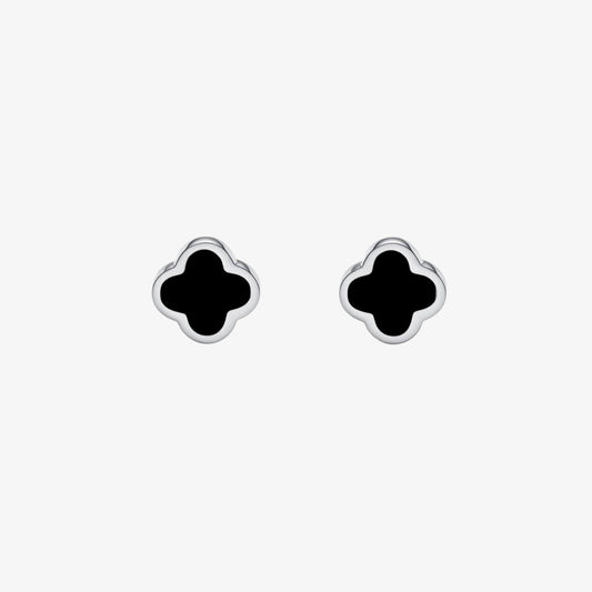 Clover Earring - Black Stone — stainless steel womens earrings | LAFENY