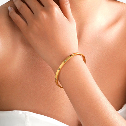 Multiple Stone Bangle - 4mm — hypoallergenic stainless steel bracelet | LAFENY