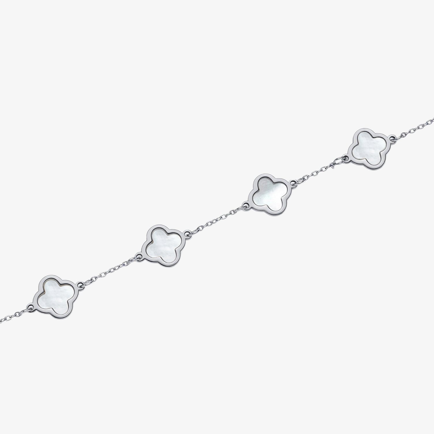 5 Clover White Stone Bracelet — waterproof stainless steel bracelet | LAFENY