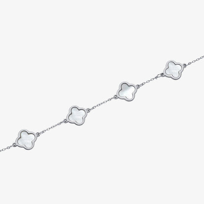 5 Clover White Stone Bracelet — waterproof stainless steel bracelet | LAFENY