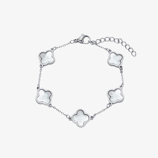 5 Clover White Stone Bracelet