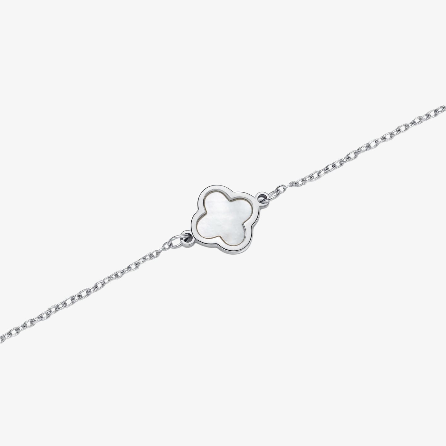 White Single Clover Bracelet