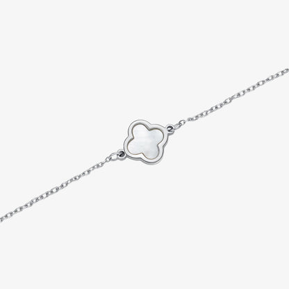 White Single Clover Bracelet