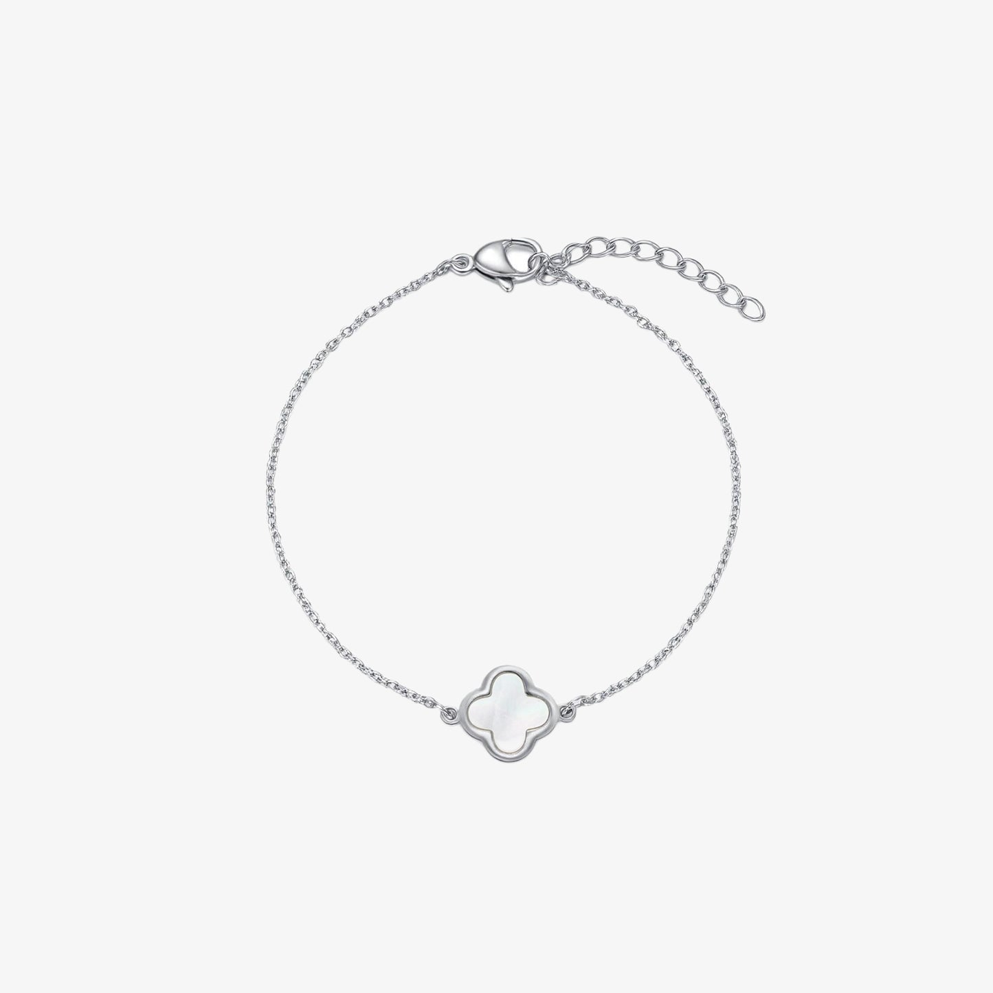 White Single Clover Bracelet