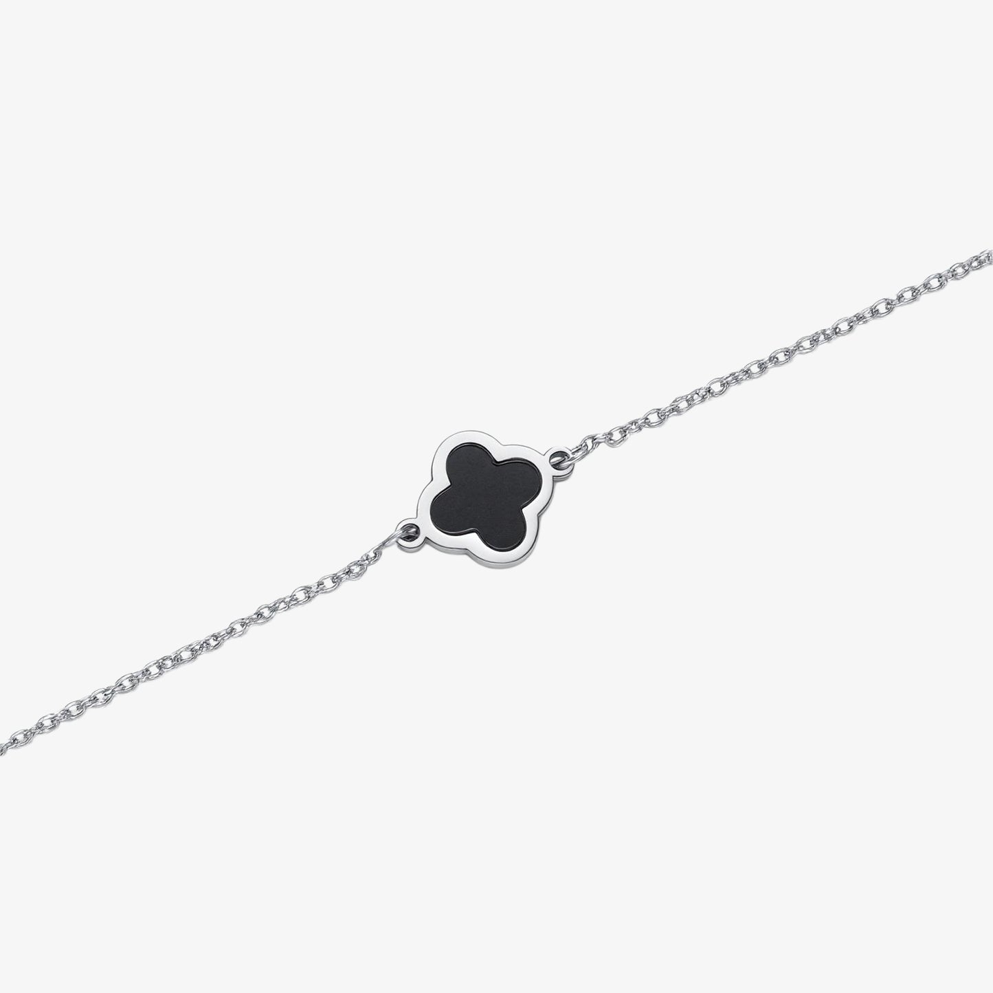 Black Single Clover Bracelet — tarnish-free stainless steel bracelet | LAFENY