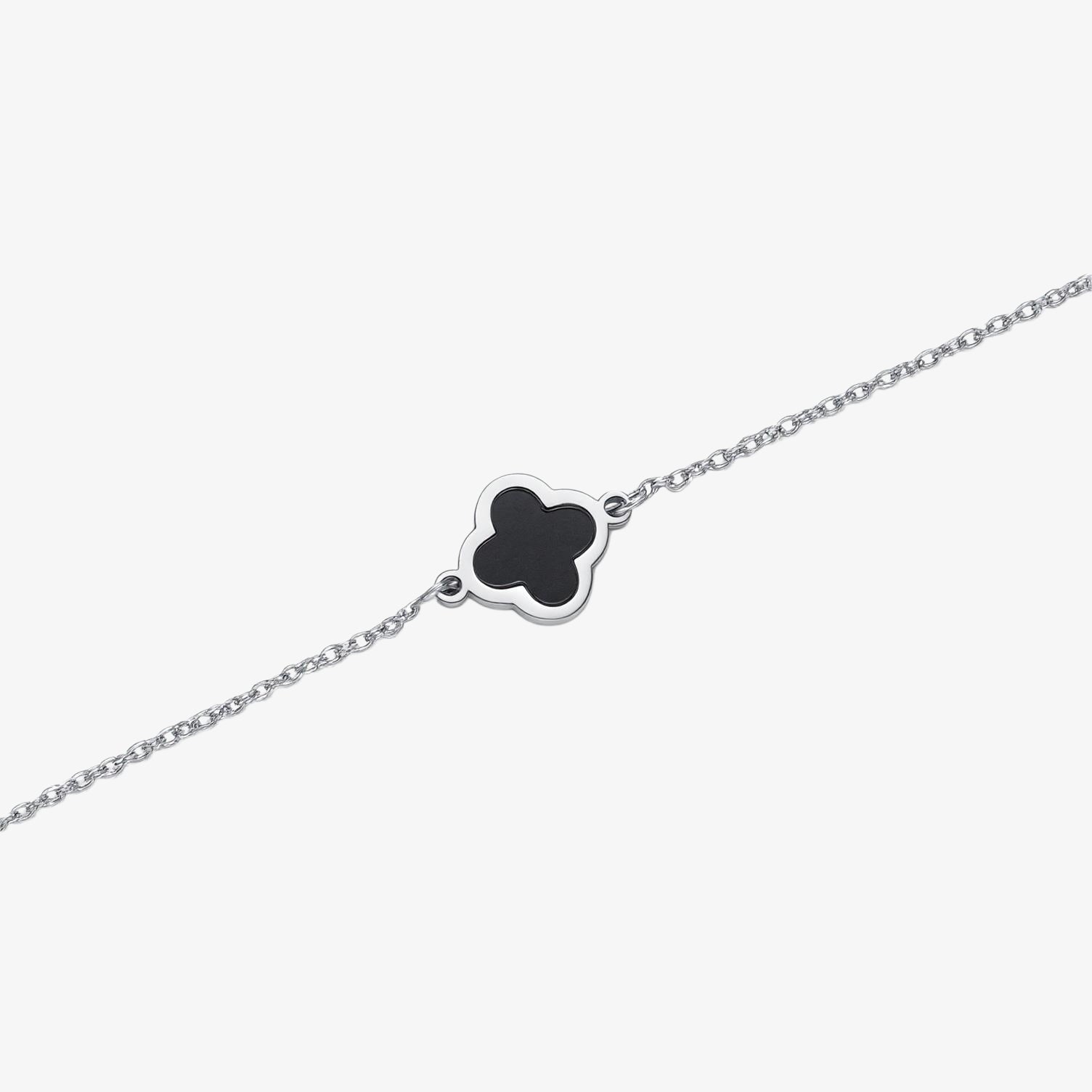 Black Single Clover Bracelet — tarnish-free stainless steel bracelet | LAFENY