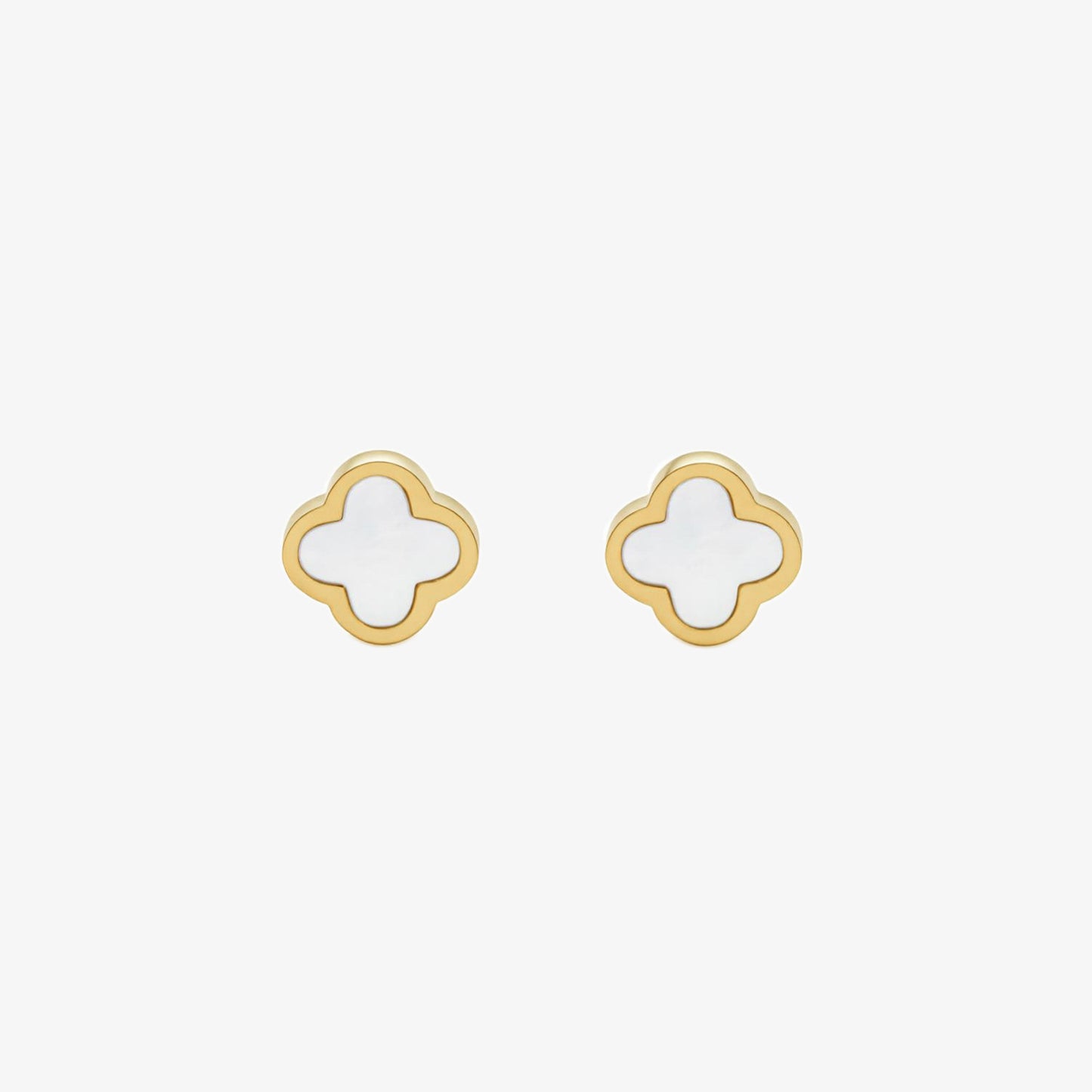 Clover Earring - White Stone — tarnish-free stainless steel earrings | LAFENY