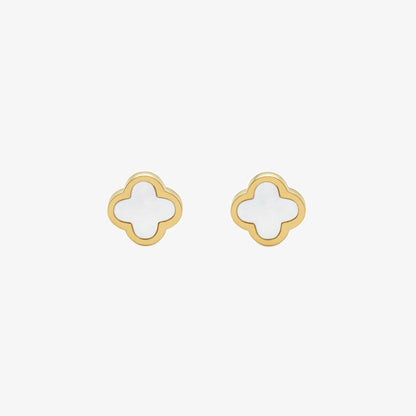 Clover Earring - White Stone — tarnish-free stainless steel earrings | LAFENY
