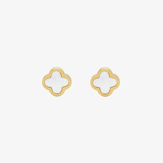 Clover Earring - White/Gold