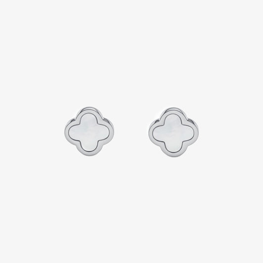 Clover Earring - White/Silver