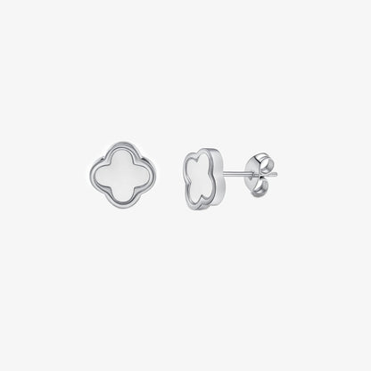 Clover Earring - White Stone — waterproof stainless steel earrings | LAFENY