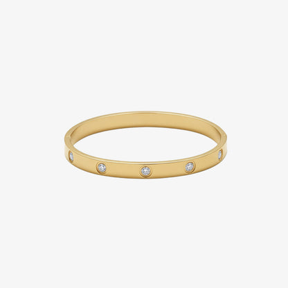 Multiple Stone Bangle - 6mm — tarnish-free stainless steel bracelet | LAFENY