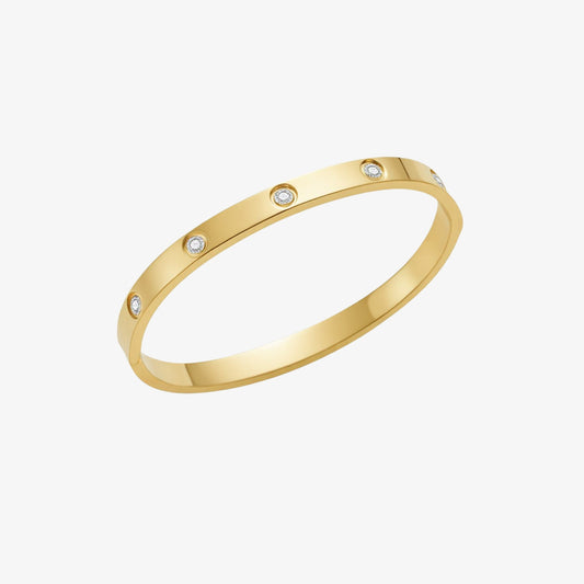 Multiple Stone Bangle - 6mm — stainless steel bracelet with stone setting | LAFENY