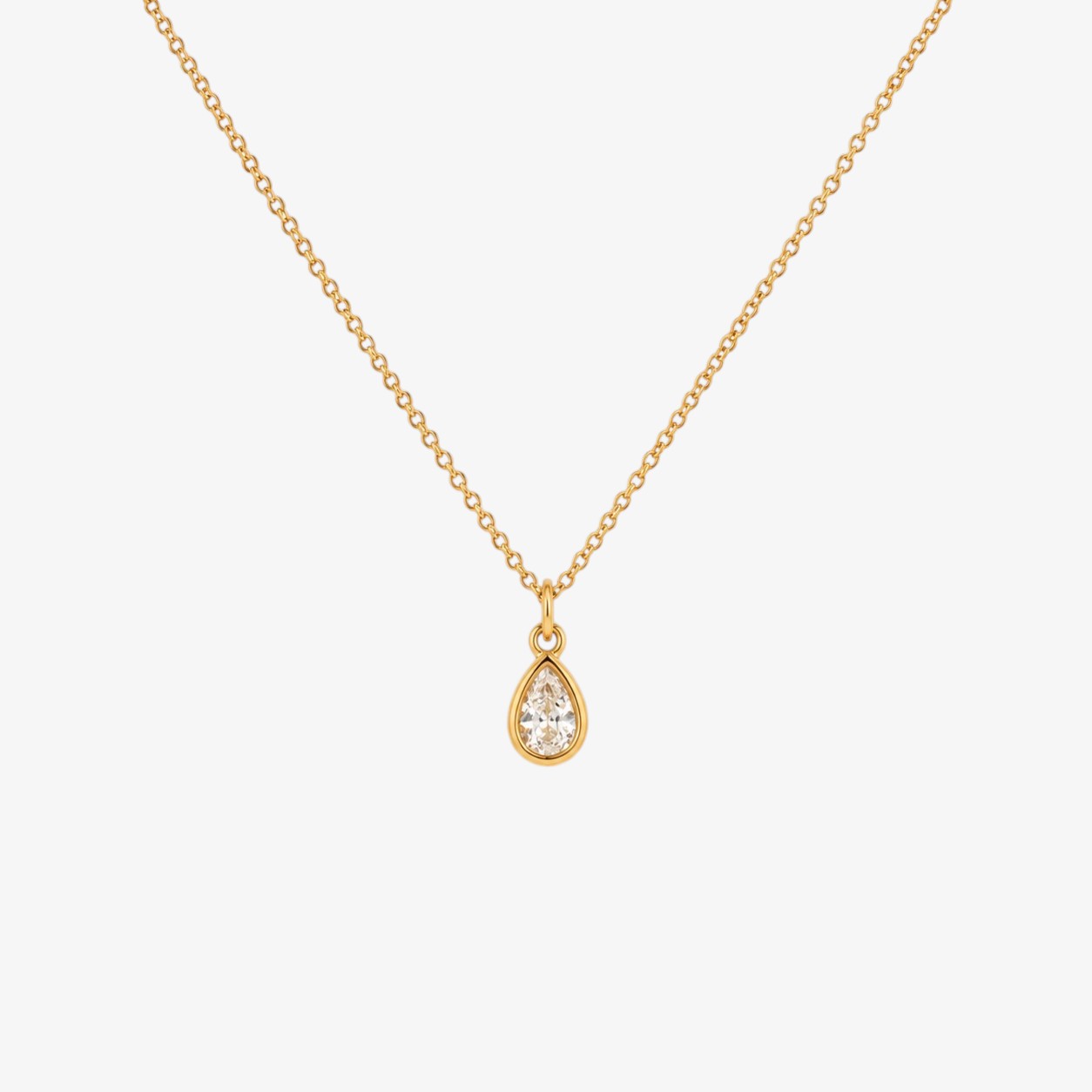 Diamond Drop Necklace Gold — waterproof stainless steel womens necklace | LAFENY