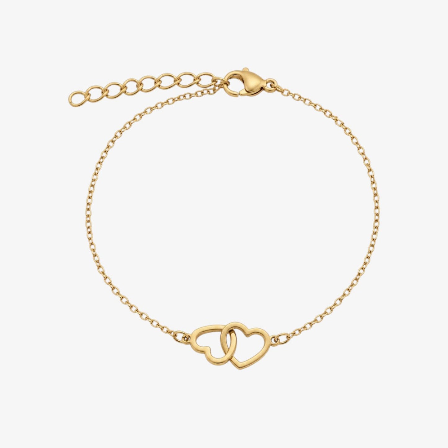 Linked Hearts Bracelet Gold — waterproof stainless steel womens bracelet | LAFENY
