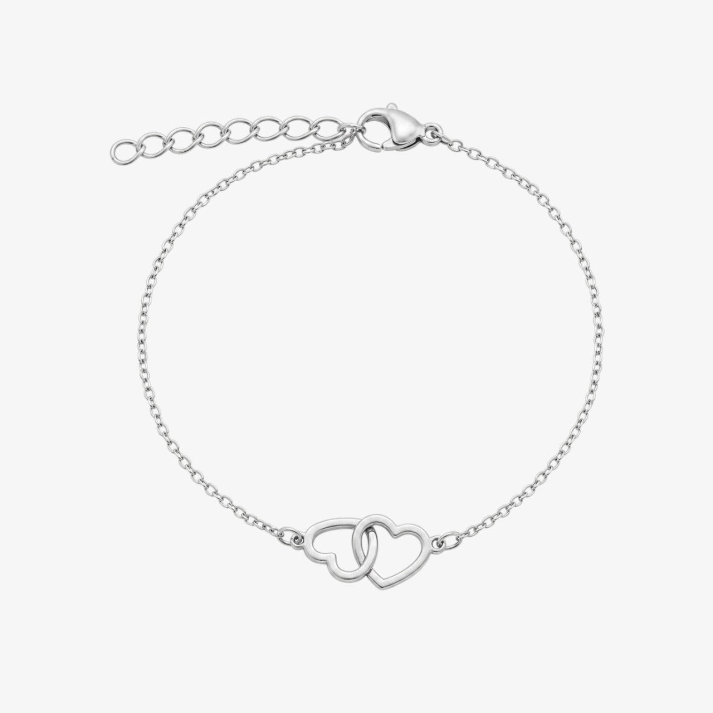 Linked Hearts Bracelet Silver — waterproof stainless steel womens bracelet | LAFENY