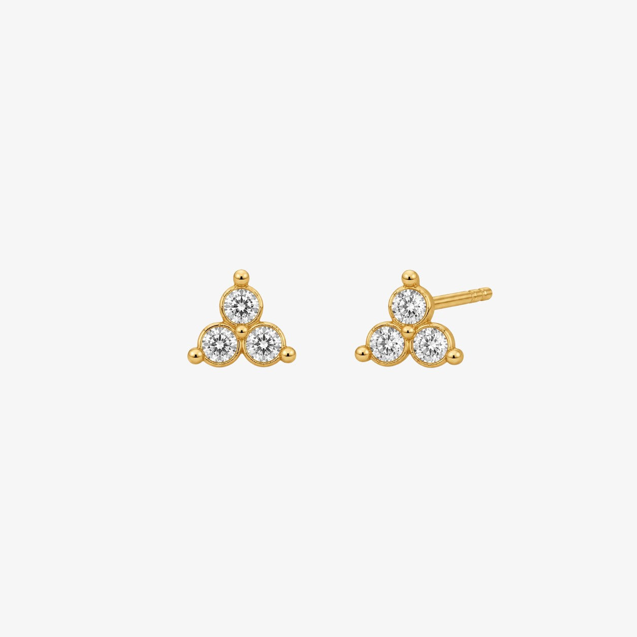 Trinity Crystal Earrings Gold — waterproof stainless steel womens earrings | LAFENY