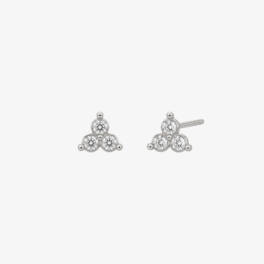 Trinity Crystal Earrings Silver — waterproof stainless steel womens earrings | LAFENY