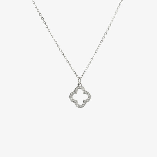 Open Clover Stone Necklace