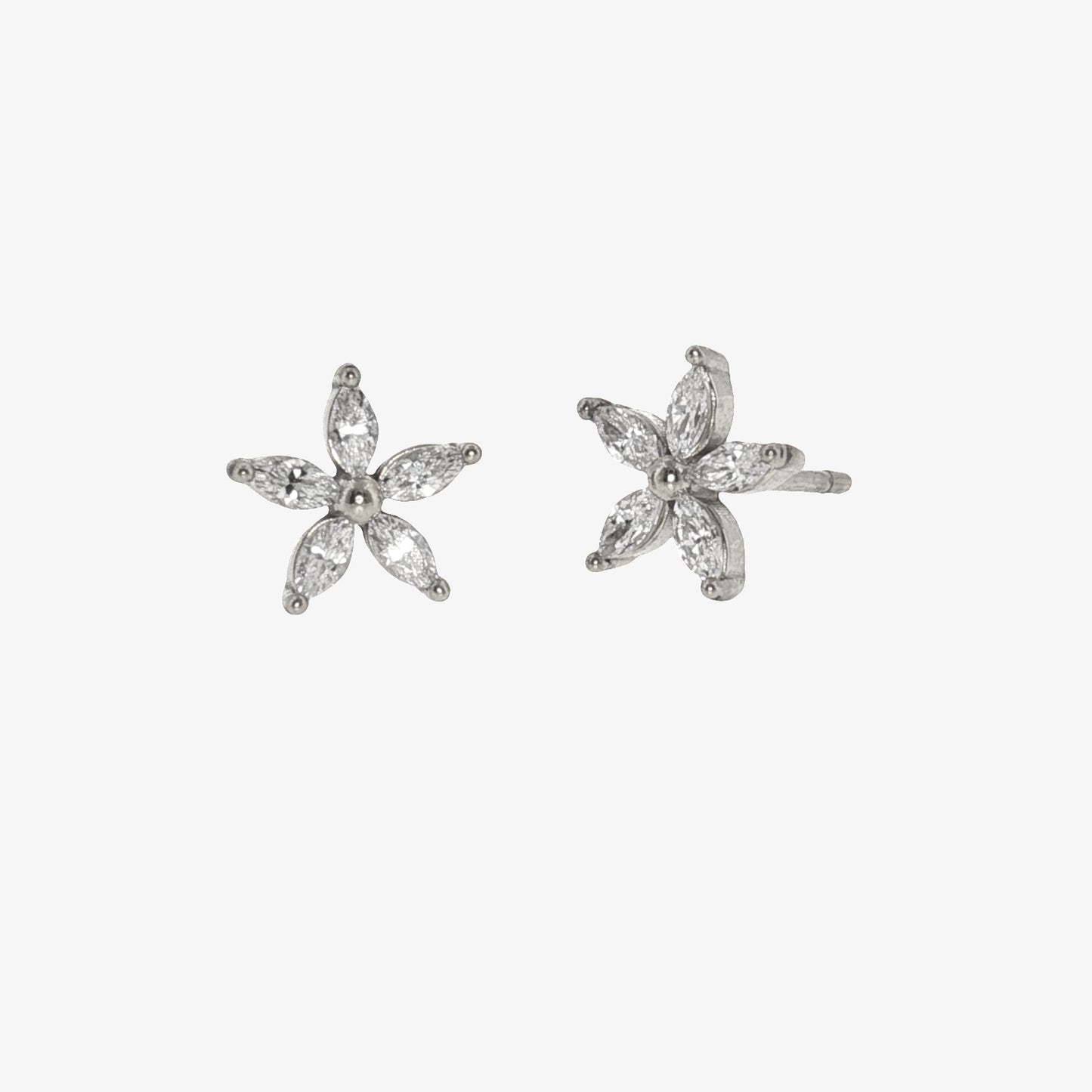 Flower With Stones Earrings — stainless steel womens earrings | LAFENY