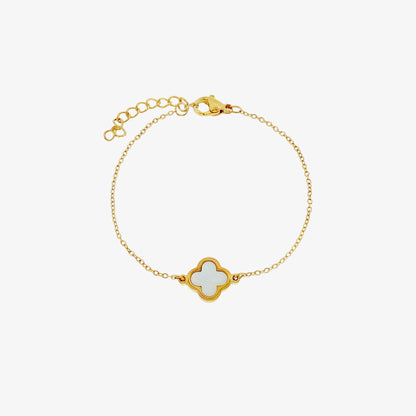 White Single Clover Bracelet