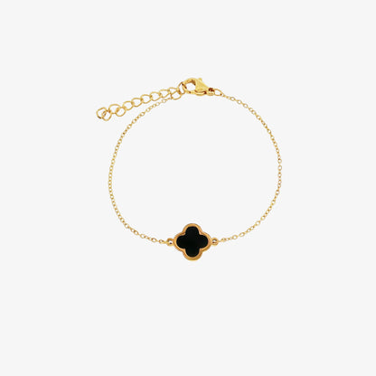 Black Single Clover Bracelet — hypoallergenic stainless steel bracelet | LAFENY