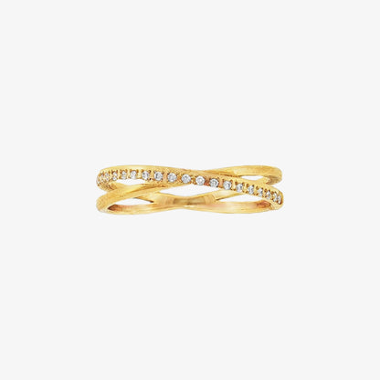 X Ring with Stones Ring