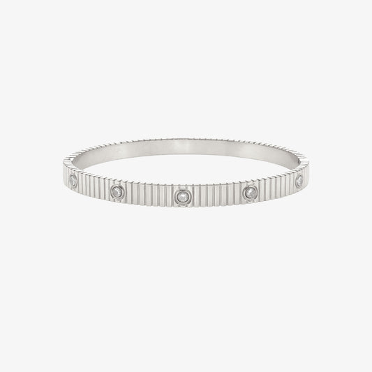Multiple Stone Lines Bangle - 6mm — stainless steel womens bracelet | LAFENY