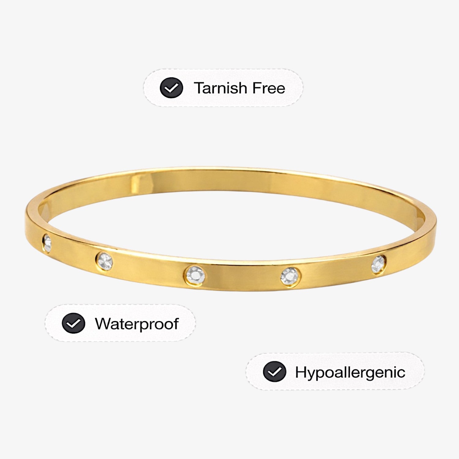 Stainless Steel Bangle. Waterproof and tarnish free - LAFENY