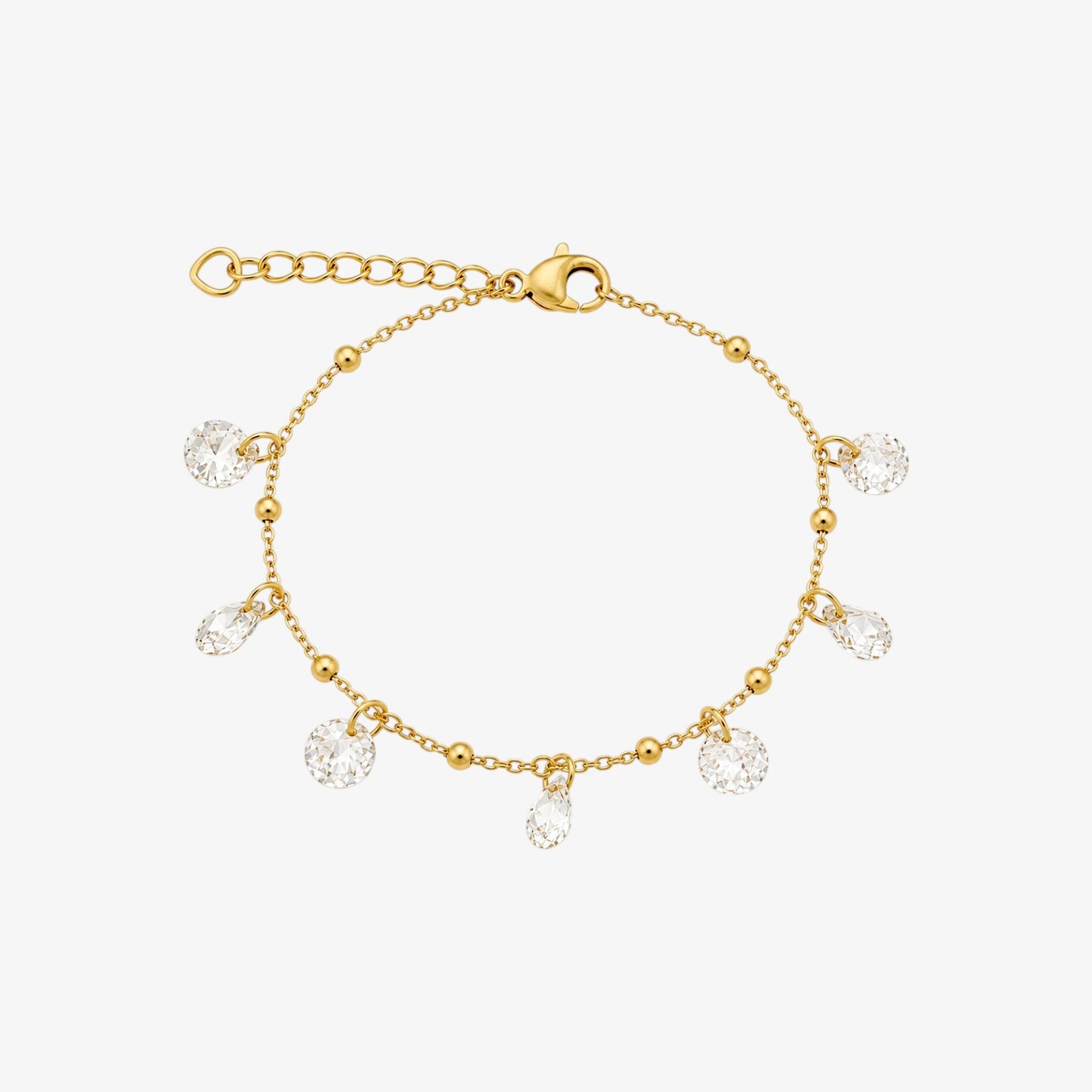 Crystal Charm Bracelet Gold — waterproof stainless steel womens bracelet | LAFENY