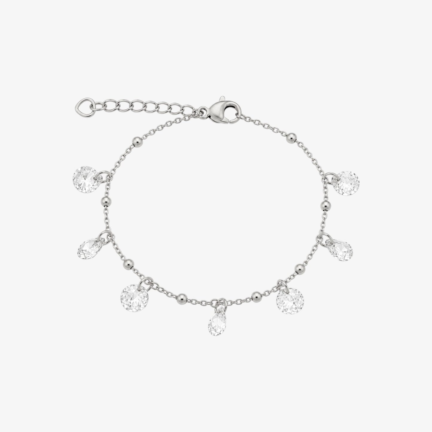 Crystal Charm Bracelet Silver — waterproof stainless steel womens bracelet | LAFENY