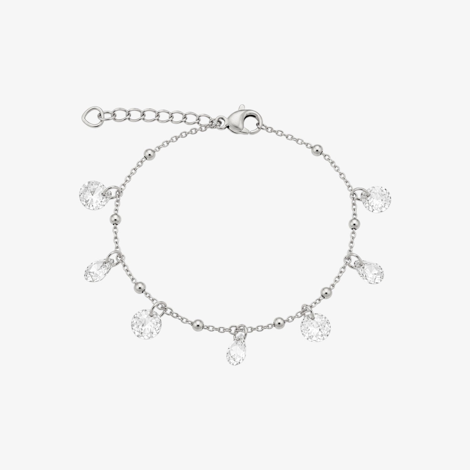 Crystal Charm Bracelet Silver — waterproof stainless steel womens bracelet | LAFENY