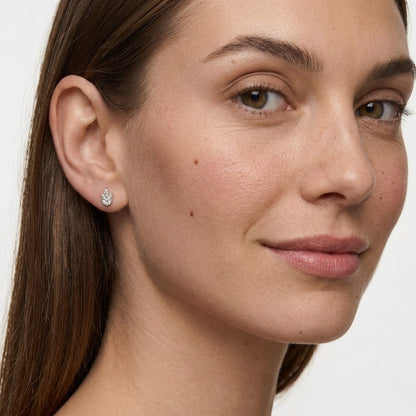 Floral Stud Earrings Silver Model — waterproof stainless steel womens earrings | LAFENY